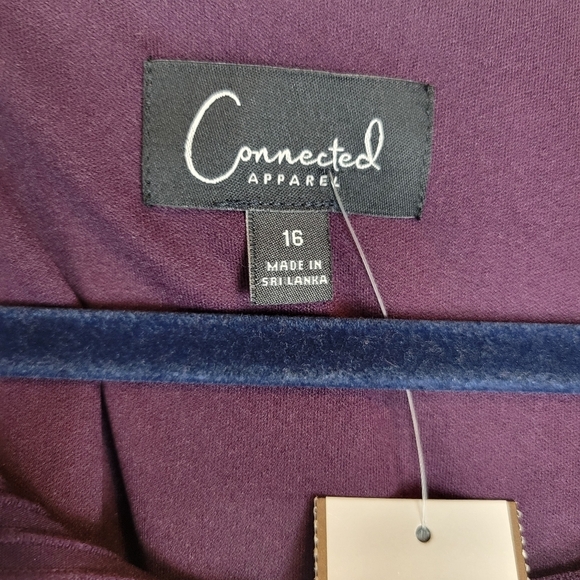NWT Connected Apparel Textured Knit Sheath Dress in Bordeaux Size 16 - Picture 7 of 8